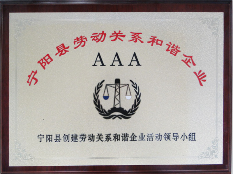 AAA Ningyang County Labor Relations Harmonious Unit
